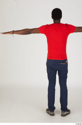 Whole Body Man T poses Black Casual Slim Standing Street photo references